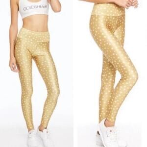Goldsheep Woven Stars Gold Starburst Pull-On Leggings $98 Size S Small